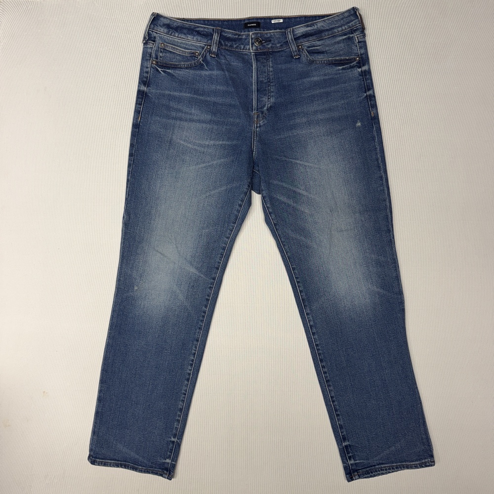 Express Straight Jeans Mens 36x30 Blue Medium Wash Regular Fit Denim Button Fly